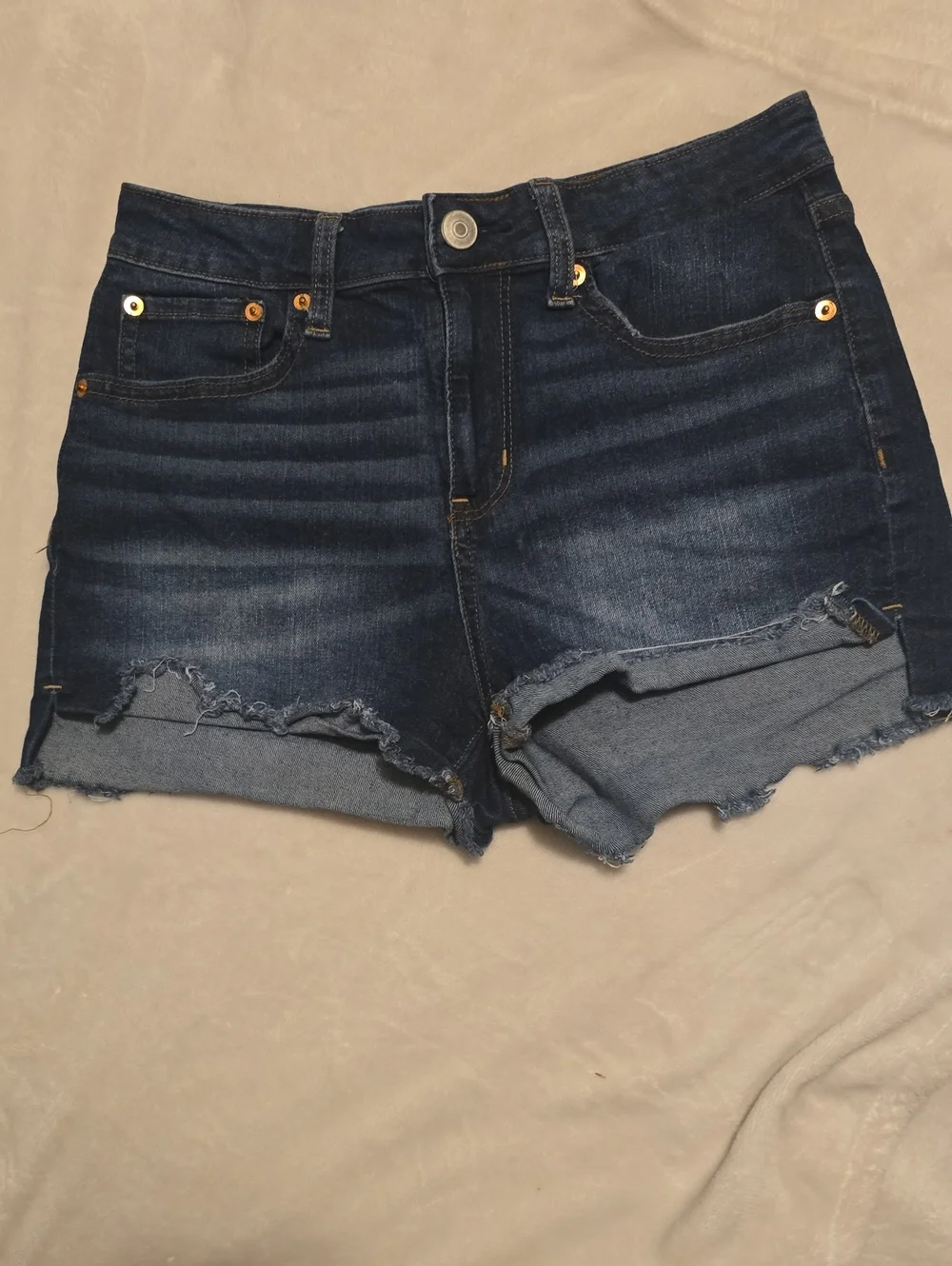 No Boundaries Indigo Rolled & Frayed Denim Shorts
